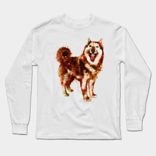 Husky Dog watercolor Long Sleeve T-Shirt